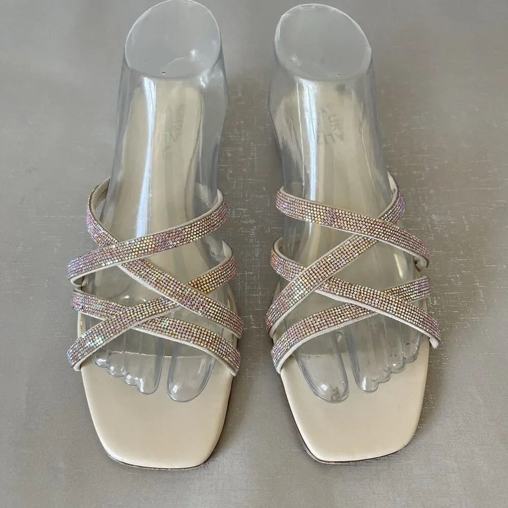 Naturalizer Rhynestones Strappy Sandal 8 M Sparkle‎ Party Cocktail Prom Shoes